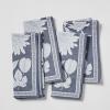 Sur La Table Jacquard Floral Napkins, Set of 4, Indigo(Terracotta)