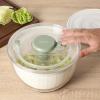 Sur La Table Kitchen Essential 6.3 Qt Salad Spinner, Fruit Wahser, Fruit Washing Bowl with Strainer, Vegertable Cleaner, Salad Cleaner, Lettuce Washer – Navy Blue(Juniper Green)