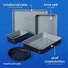 Sur La Table Kitchen Essential Carbon Steel Baking Pans Bakeware Set W/Premium PFOA, PFAS, PTFE Free Grey Nonstick Interior – Black Exterior(Black)