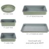 Sur La Table Kitchen Essential Carbon Steel Baking Pans Bakeware Set W/Premium PFOA, PFAS, PTFE Free Grey Nonstick Interior – Black Exterior(Juniper Green)