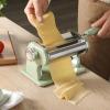 Sur La Table Kitchen Essential Va Bene Manual Pasta Maker Machine Noodle Maker w/Rollers & Cutters – Spaghetti, Fettuccini, Lasagna or Dumpling Skin – Stainless Steel/Juniper Green