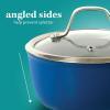 Sur La Table Kitchen Essentials 10 Piece PFA Free Non-Toxic Titanium Ceramic Nonstick Interior Forged Aluminum Cookware Pots and Pans Set – Linen White – Induction Compatible(Blue)