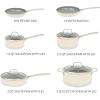 Sur La Table Kitchen Essentials 10 Piece PFA Free Non-Toxic Titanium Ceramic Nonstick Interior Forged Aluminum Cookware Pots and Pans Set – Linen White – Induction Compatible(Two-Tone White & Silver)