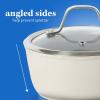 Sur La Table Kitchen Essentials 10 Piece PFA Free Non-Toxic Titanium Ceramic Nonstick Interior Forged Aluminum Cookware Pots and Pans Set – Linen White – Induction Compatible(Linen White)