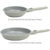 Sur La Table Kitchen Essentials 13 Piece Detachable Handle Pots and Pans Premium PFA Free Premium Ceramic Non Stick Induction Safe and Secure Removable Handle Cookware Set – Eggshell White(Juniper Green)