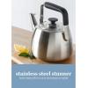 Sur La Table Kitchen Essentials 2 Qt Heavy Gauge Brushed Stainless Steel Whistling Tea Kettle – Durable Stovetop Kettle(Brushed Stainless)
