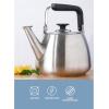 Sur La Table Kitchen Essentials 2 Qt Heavy Gauge Brushed Stainless Steel Whistling Tea Kettle – Durable Stovetop Kettle(Brushed Stainless)