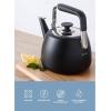 Sur La Table Kitchen Essentials 2 Qt Heavy Gauge Brushed Stainless Steel Whistling Tea Kettle – Durable Stovetop Kettle(Matte Black)