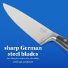 Sur La Table Kitchen Essentials 5 Piece German Steel Blade w/Triple Riveted Handle Set on Beechwood Magnetic Block – Linen White(Black)
