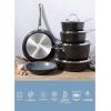 Sur La Table Kitchen Essentials Cool Commune Hard Anodized 10 Piece PFA Free Ceramic Non stick Interior Forged Durable Aluminum Pots and Pans Cookware Set – Black – Induction Compatible(Black (Hard Anodized Aluminum))