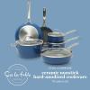 Sur La Table Kitchen Essentials Cool Commune Hard Anodized 10 Piece PFA Free Ceramic Non stick Interior Forged Durable Aluminum Pots and Pans Cookware Set – Black – Induction Compatible(Blue (Hard Anodized Aluminum))