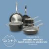 Sur La Table Kitchen Essentials Cool Commune Hard Anodized 10 Piece PFA Free Ceramic Non stick Interior Forged Durable Aluminum Pots and Pans Cookware Set – Black – Induction Compatible(Black (Hard Anodized Aluminum))