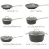 Sur La Table Kitchen Essentials Cool Commune Hard Anodized 10 Piece PFA Free Ceramic Non stick Interior Forged Durable Aluminum Pots and Pans Cookware Set – Black – Induction Compatible(Black (Hard Anodized Aluminum))