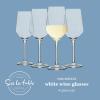 Sur La Table Kitchen Essentials Vino Breeze Crystal Clear 14 OZ 4 Pack All Purpose White Wine Glass With Modern Curve Silhouette(Glass)