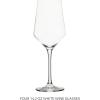 Sur La Table Kitchen Essentials Vino Breeze Crystal Clear 14 OZ 4 Pack All Purpose White Wine Glass With Modern Curve Silhouette(Glass)