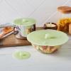 Sur La Table Lilly Pad Silicone Suction Lid Set – 3-Piece Airtight Covers for Bowls, Pots & Pans, Microwave & Oven, Heat-Resistant, Splatter Guard & Steamer Lid Alternative