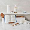 Sur La Table Marble & Acacia Paper Towel Holder, White