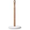 Sur La Table Marble & Acacia Paper Towel Holder, White