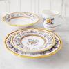 Sur La Table Nova Deruta 16 Piece Ceramic Dinnerware Set, Italian Inspired Floral Designed Mugs, Dinner Plates, Salad Plates and Bowls, Service for 4