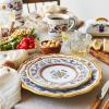 Sur La Table Nova Deruta 16 Piece Ceramic Dinnerware Set, Italian Inspired Floral Designed Mugs, Dinner Plates, Salad Plates and Bowls, Service for 4