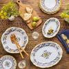 Sur La Table Nova Deruta 16 Piece Ceramic Dinnerware Set, Italian Inspired Floral Designed Mugs, Dinner Plates, Salad Plates and Bowls, Service for 4