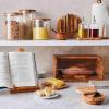 Sur La Table Olivewood Bread Box – 14.2″ Countertop Bread Storage with Clear Lid & Handle, Crafted from Natural Hardwood with Unique Grain, Keeps Baked Goods Fresher Longer