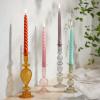 Sur La Table Orange Glass Taper Candle Holder, 9.8″