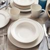 Sur La Table Pearl Stoneware 16-Piece Dinnerware Set, White
