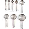 Sur La Table Stainless Steel Measuring Cups & Spoons Set – 8-Piece Kitchen Baking Tool Set with Nesting Design, Easy-Open Ring, Space-Saving Storage – Sizes from ¼ tsp to 1 cup