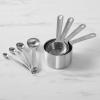 Sur La Table Stainless Steel Measuring Cups & Spoons Set – 8-Piece Kitchen Baking Tool Set with Nesting Design, Easy-Open Ring, Space-Saving Storage – Sizes from ¼ tsp to 1 cup