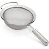 Sur La Table Stainless Steel Sieve – 4″ Fine Mesh Strainer with Weighted Ergonomic Handle – 18/8 Non-Corrosive Metal for Sifting, Rinsing & Straining