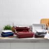 Sur La Table Stoneware 2-Piece Rectangular Baker Set, White(Blue)