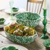Sur La Table Stoneware Splatter Design Serving Bowl – 4 Qt, 11″ Round Colorful Spongeware-Inspired Salad & Pasta Dish, Oven/Freezer/Dishwasher, Green