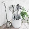 Sur La Table White Porcelain Utensil Crock – Countertop Holder for Cooking Tools, Classic Kitchen Organizer, Dishwasher, Minimalist Design Matches Any Decor