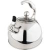 Viking 3-Ply Stainless Steel Tea Kettle, 2.6 Quart Stovetop Hot Water Pot with Tempered Glass Lid, Ergonomic Handle, Induction Ready, Slate and Blue(Mirror Finish)