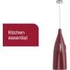 Zyliss Handheld Electric Milk Frother Wand – Versatile Drink Mixer – Frother for Coffee, Cappuccinos, Lattes or Shakes for Perfect Foam, Hot or Cold – Red(Red)