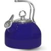 Chantal Classic Teakettle, 1.8 QT, Enamel On Steel, 2-Tone Harmonica Whistle, Rapid Boil and Even Heating (Almond)(Cobalt Blue)