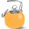 Chantal Classic Teakettle, 1.8 QT, Enamel On Steel, 2-Tone Harmonica Whistle, Rapid Boil and Even Heating (Almond)(Marigold)