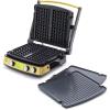 GreenPan Elite 7-in-1 Multi-Function Contact Grill & Griddle, Healthy Ceramic Nonstick, Grill & Waffle Plates, Adjustable Shade & Shear, Closed Press/Open Flat Surface, PFAS-Free, Cream White(Gold)