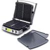 GreenPan Elite 7-in-1 Multi-Function Contact Grill & Griddle, Healthy Ceramic Nonstick, Grill & Waffle Plates, Adjustable Shade & Shear, Closed Press/Open Flat Surface, PFAS-Free, Cream White(Black)