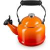 Le Creuset Enamel On Steel Demi Tea Kettle with Metal Finishes, 1.25 qt., Flame(Flame)