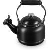 Le Creuset Enamel On Steel Demi Tea Kettle with Metal Finishes, 1.25 qt., Flame(Licorice)