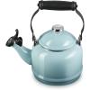 Le Creuset Enamel On Steel Demi Tea Kettle with Metal Finishes, 1.25 qt., Flame(Sea Salt)