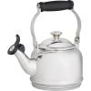 Le Creuset Enamel On Steel Demi Tea Kettle with Metal Finishes, 1.25 qt., Flame(Stainless Steel)