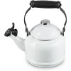 Le Creuset Enamel On Steel Demi Tea Kettle with Metal Finishes, 1.25 qt., Flame(White)