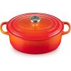 Le Creuset Enameled Cast Iron Signature Oval Dutch Oven, 9.5 qt., Cerise(Flame)