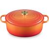 Le Creuset Enameled Cast Iron Signature Oval Dutch Oven, 9.5 qt., Cerise(Flamme Doree)