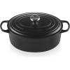 Le Creuset Enameled Cast Iron Signature Oval Dutch Oven, 9.5 qt., Cerise(Licorice)