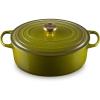 Le Creuset Enameled Cast Iron Signature Oval Dutch Oven, 9.5 qt., Cerise(Olive)