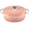 Le Creuset Enameled Cast Iron Signature Oval Dutch Oven, 9.5 qt., Cerise(Peche)
